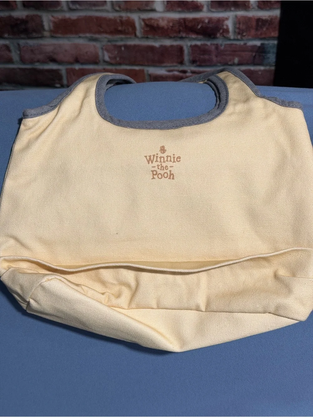 Disney Yellow Canvas Tote with Gray Trim and Character Print